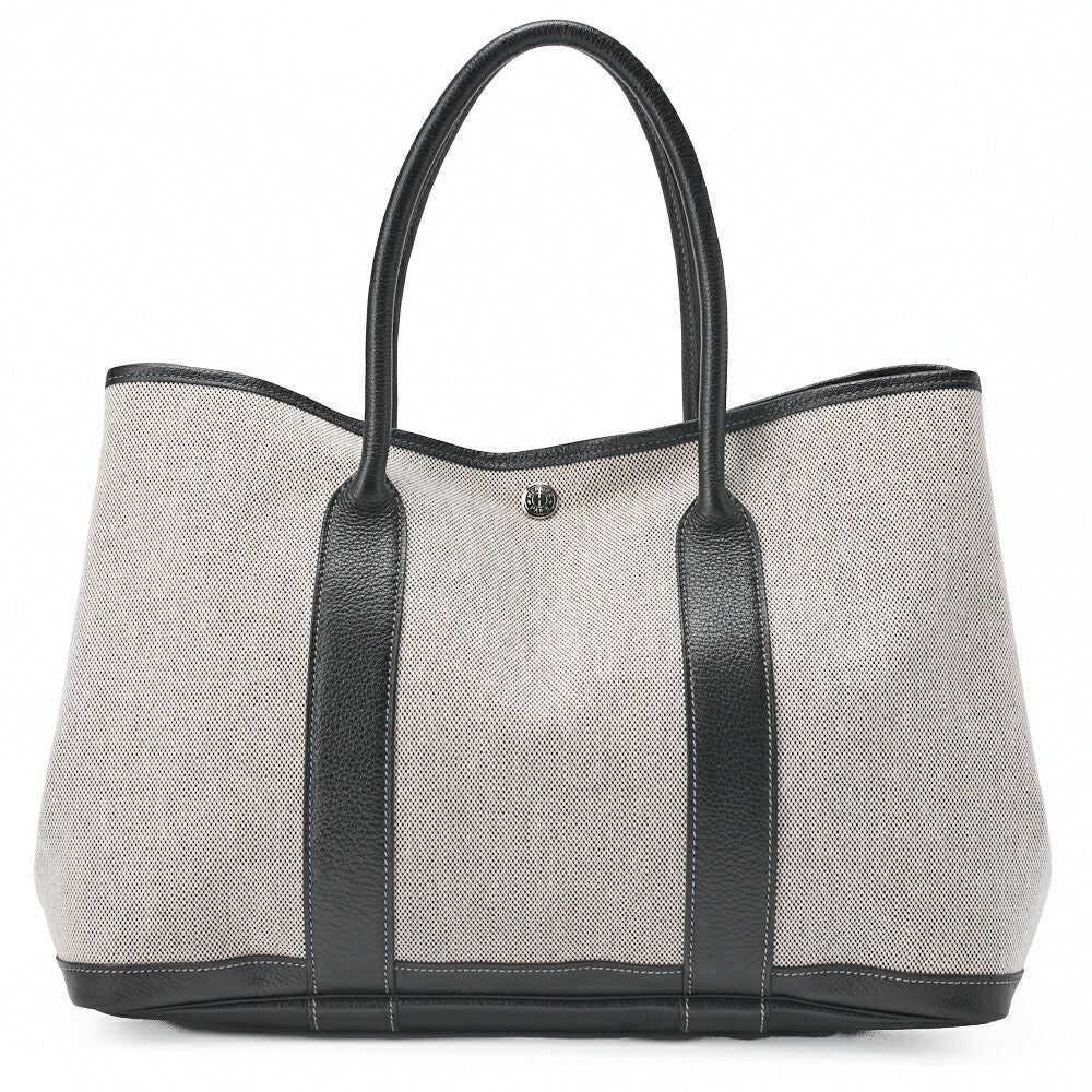 Hermes Garden Party PM Tote Bag Tote Negonda X Canvas Gray (silver Hardware)
