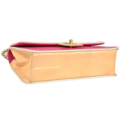 Chanel Micro Quilted Chain Shoulder Bag Jersey Pink Gold Hardware Coco Mark