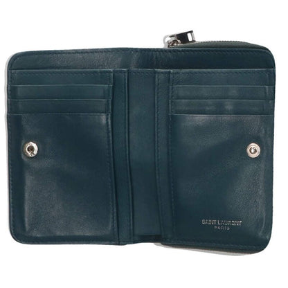 Saint Laurent Paris 532867 Monogram Logo Compact Zip Wallet Purse Women