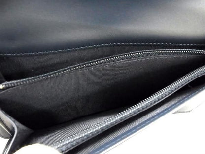 Pattern Chanel Coco Mark V-stitch Patent Leather Foldable Long Wallet Dark