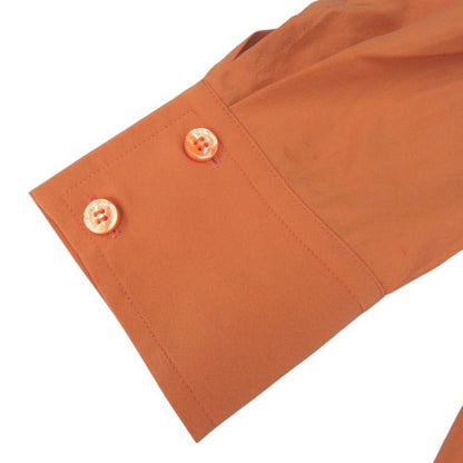 Hermes V-neck Blouse With Scarf Silk Orange 0792 Hermes