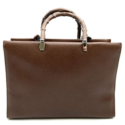 Gucci 002103 Handbag Shoulder Bag Business Bag Leather Brown