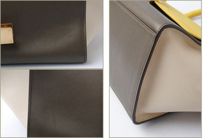 Celine Handbag Shoulder Bag Celine Small Trapeze 174683 Yellow Brown Beige 2