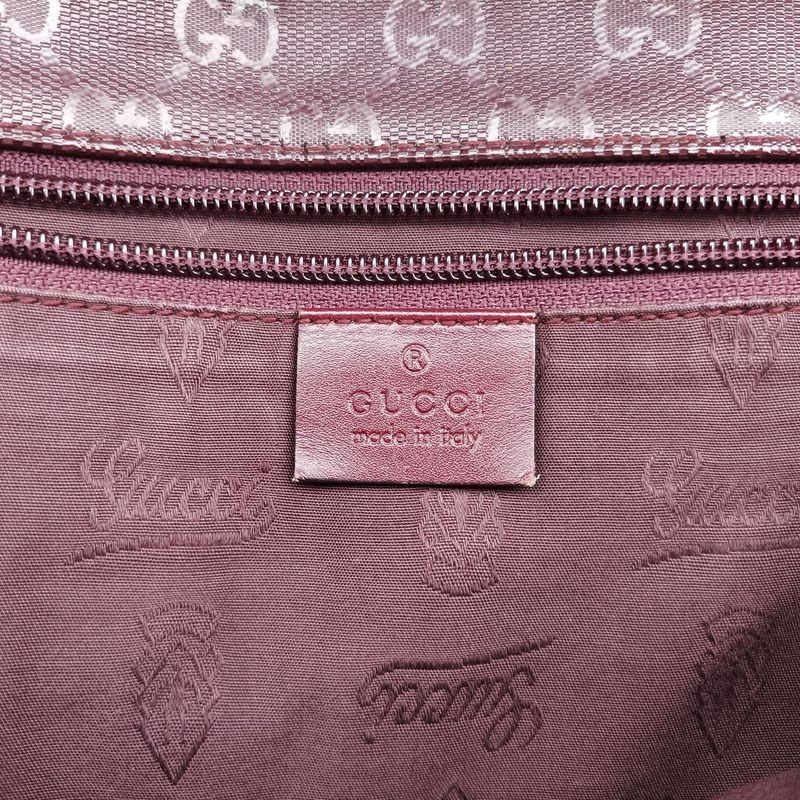 Guccigg Plus Messenger Wine Red PVC Coated Canvas 201732 I7033049