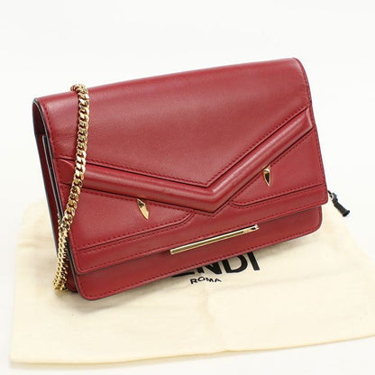 Fendi Bug's Eye 8m0346 Chain Wallet Leather Women