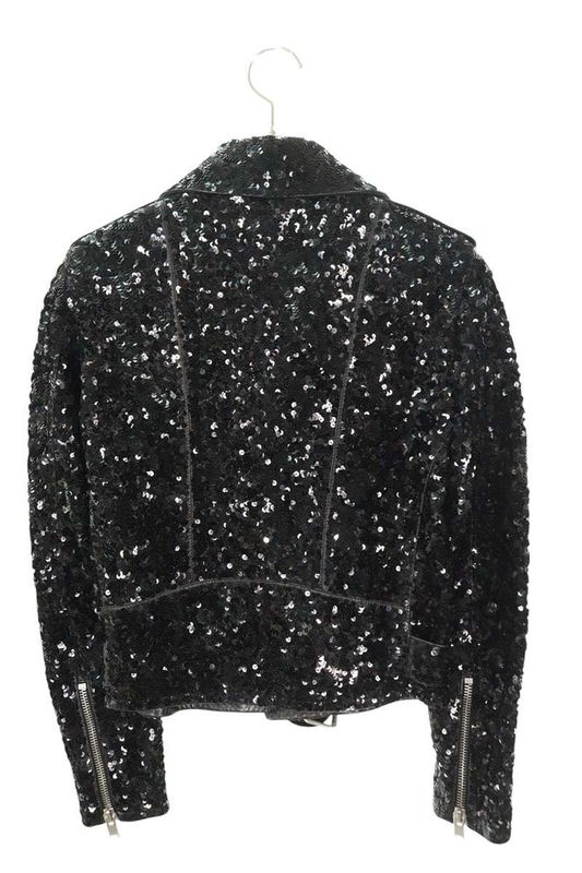 Saint Laurent Paris 437301 Y5qq2 Sequin Embellished Rider Scuff Zar Jacket
