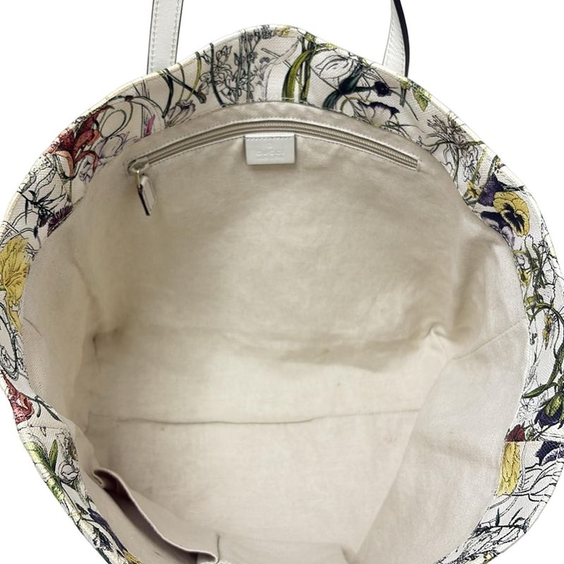 Gucci Flora 282439 Ivory X Red X Multi Floral Leather