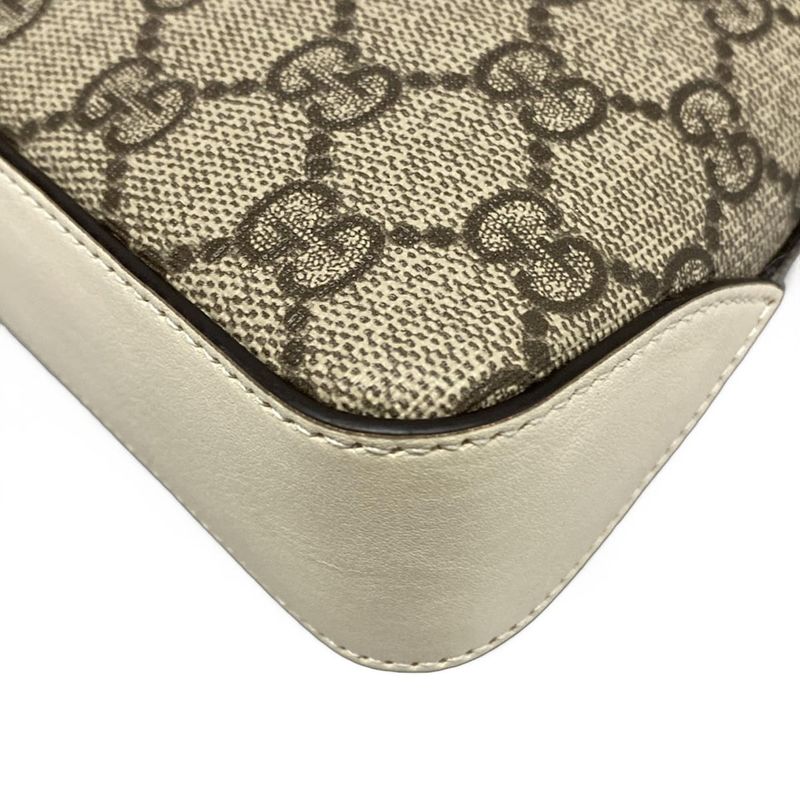 Gucci Shoulder Bag Padlockgg Supreme 811705 Beige And White Chain Shoulder