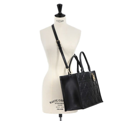 Christian DIOR Macrocannage Book Tote Medium 2way Shoulder Bag Leather 90291006