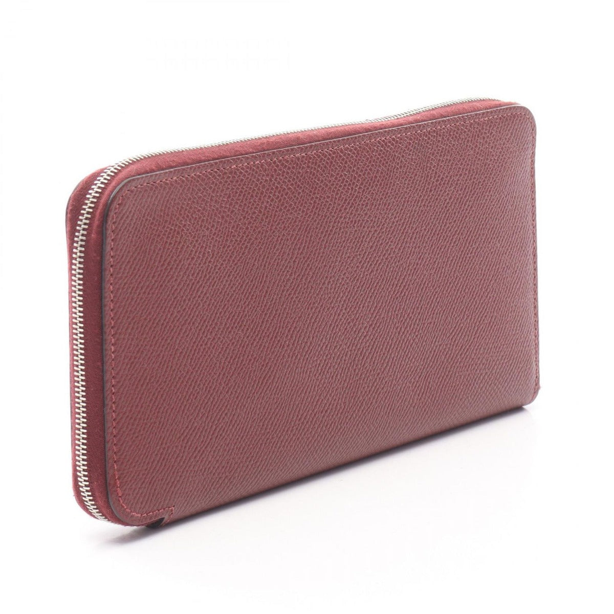 Hermes Round Wallet Azap Long Silk in Rouge Ash Leather Brown — view 2