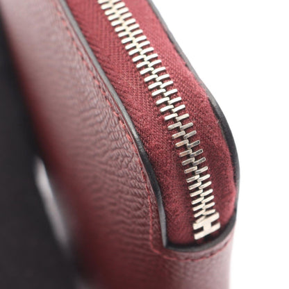 Hermes Round Wallet Azap Long Silk in Rouge Ash Leather Brown — view 6
