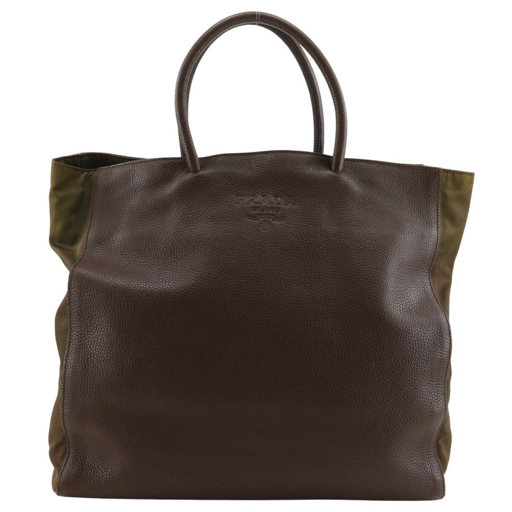 Prada Logo Tote Brown
