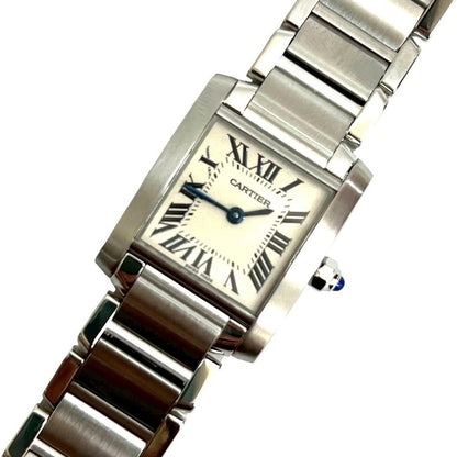 Cartier Working Tank Francaise SM Stainless Steel Quartz Watch Wristwatch — view 5