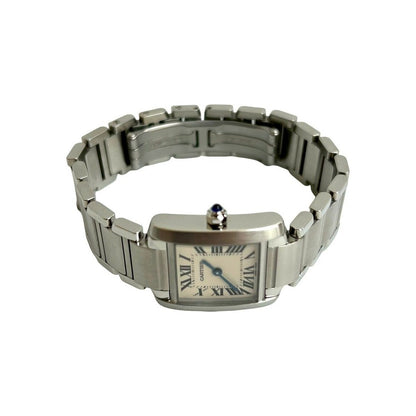 Cartier Working Tank Francaise SM Stainless Steel Quartz Watch Wristwatch — view 6
