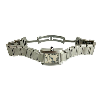 Cartier Working Tank Francaise SM Stainless Steel Quartz Watch Wristwatch — view 8