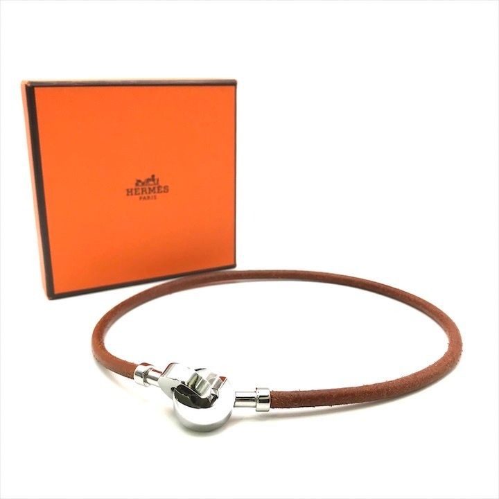 Hermes Leather Lancelot Choker Bracelet