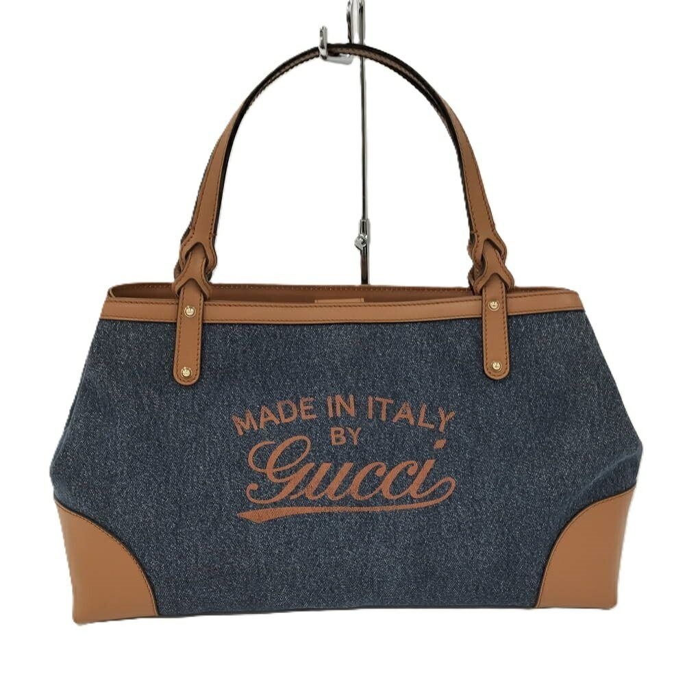 Gucci Craft Tote Logo Denim