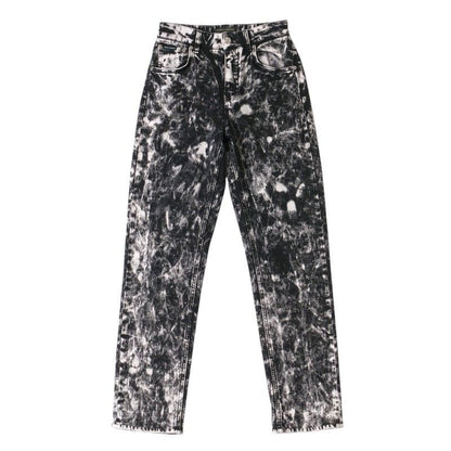 Dolce & Gabbana Denim Pants 36 Boyfriend Acid Wash Black X White