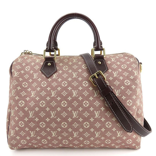 Louis Vuitton Handbag Speedy 30 Bandouliere Monogram Mini Lin Sepia