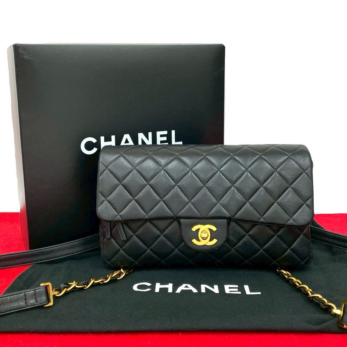 Chanel Box and Quilted CC Logo Lambskin Leather