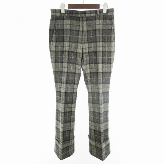 Gucci Wide Pants Slacks Check Double Gray Wool 44 Kering Co Ltd Japan