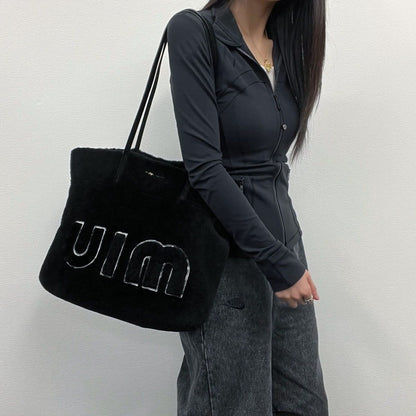 Miu Miu Miu Shoulder Bag Tote Black Mouton Vintage