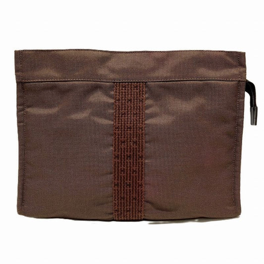 Hermes Pouch MM Her Line Clutch Bag Canvas Nylon