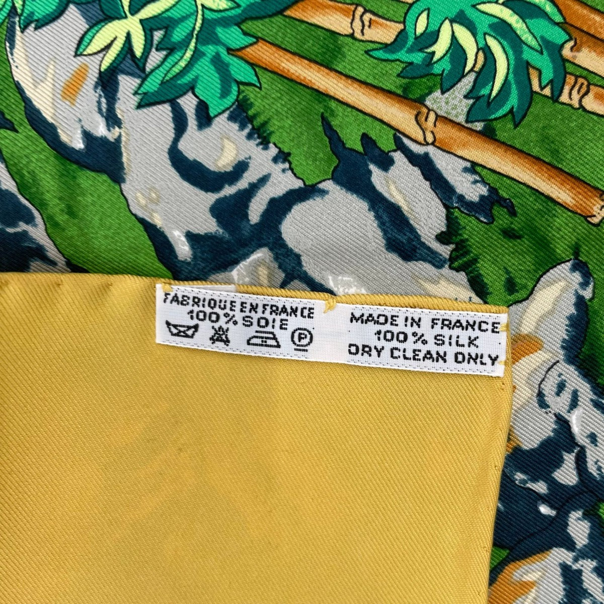 Hermes Carre 90 Sichuan Silk Scarf Yellow — view 11