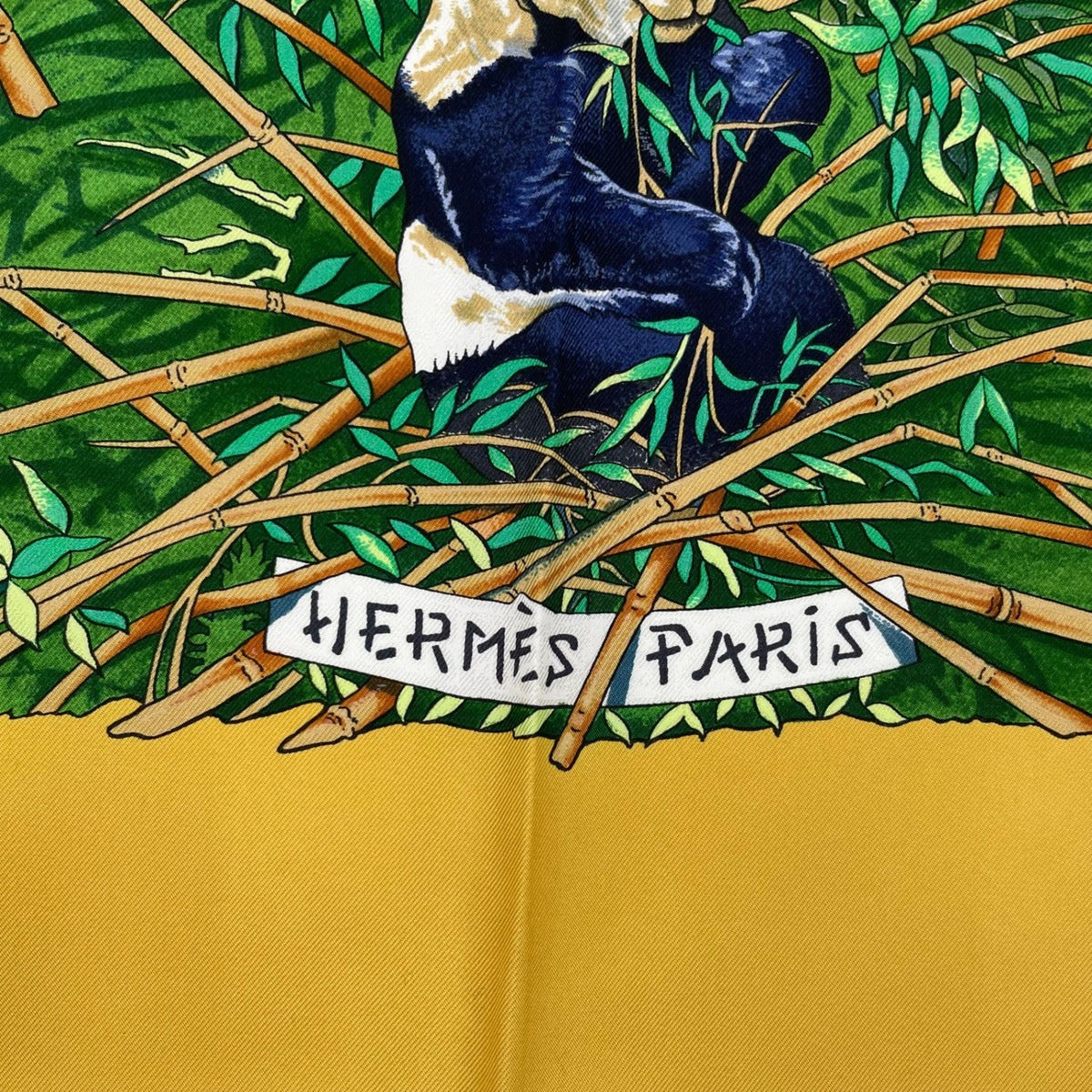 Hermes Carre 90 Sichuan Silk Scarf Yellow — view 7