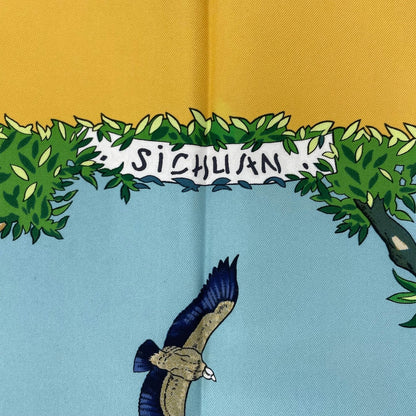 Hermes Carre 90 Sichuan Silk Scarf Yellow — view 8