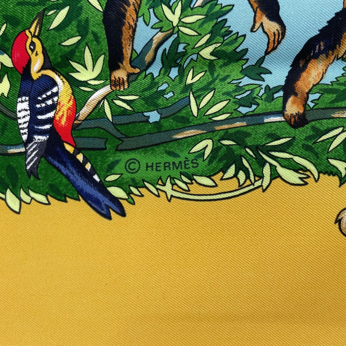 Hermes Carre 90 Sichuan Silk Scarf Yellow — view 10