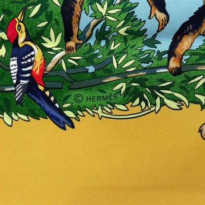 Hermes Carre 90 Sichuan Silk Scarf Yellow — view 10