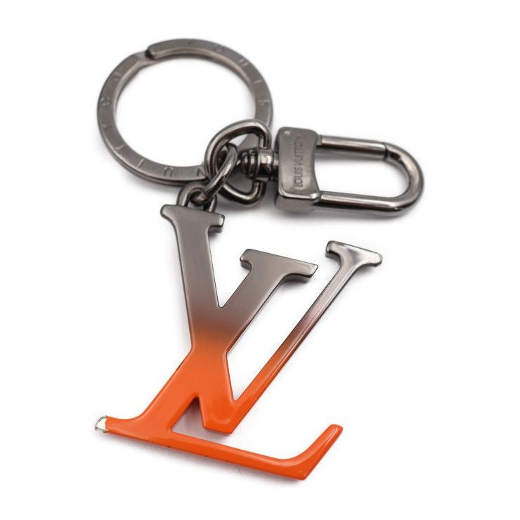 Louis Vuitton Porte Cles Spray Key Holder Metal Gunmetal Orange