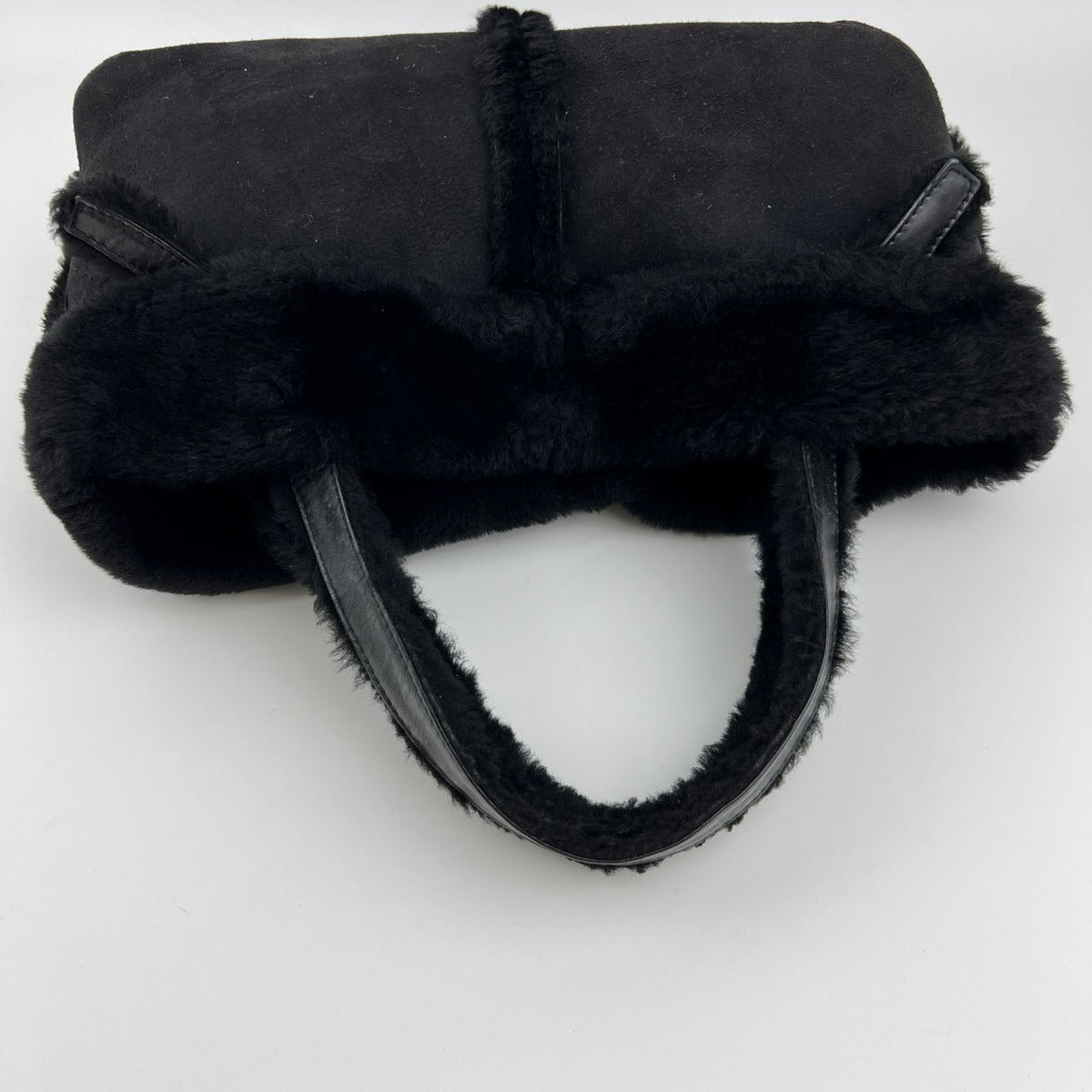 Loewe Anagram Handbag Black Mouton Suede Vintage — view 12