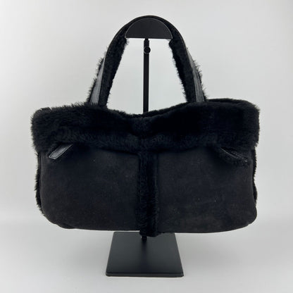 Loewe Anagram Handbag Black Mouton Suede Vintage — view 2