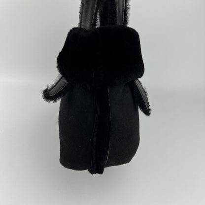 Loewe Anagram Handbag Black Mouton Suede Vintage — view 6