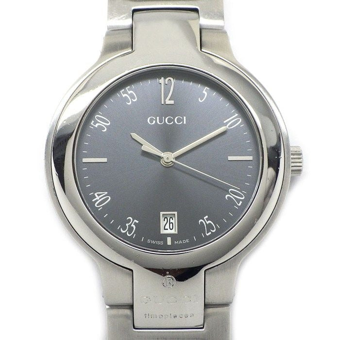 Gucci Watch Sunray Gray Dial Date SS Quartz Analog