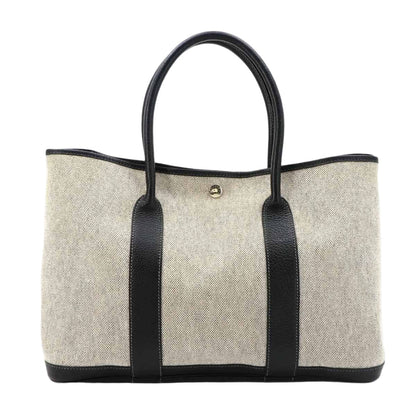 Hermes Garden Party 36 PM Tote Toile Ash Negonda Black Gray PM