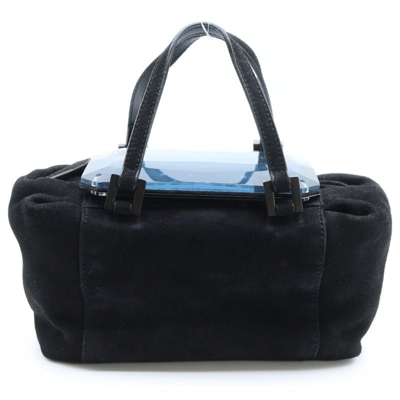 Fendi Handbag Black Suede Mirror Mini Bag 8 Bl100