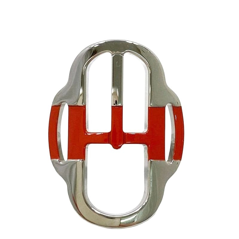 Hermes Scarf Ring Mini Buckle Boucle Silver Red
