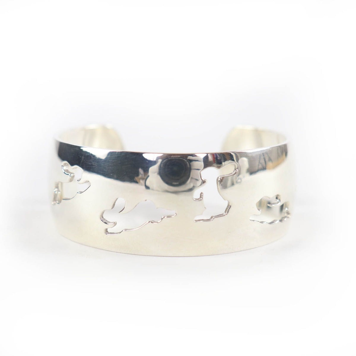 Hermes 925 Rabbit Motif Bracelet Bangle Silver