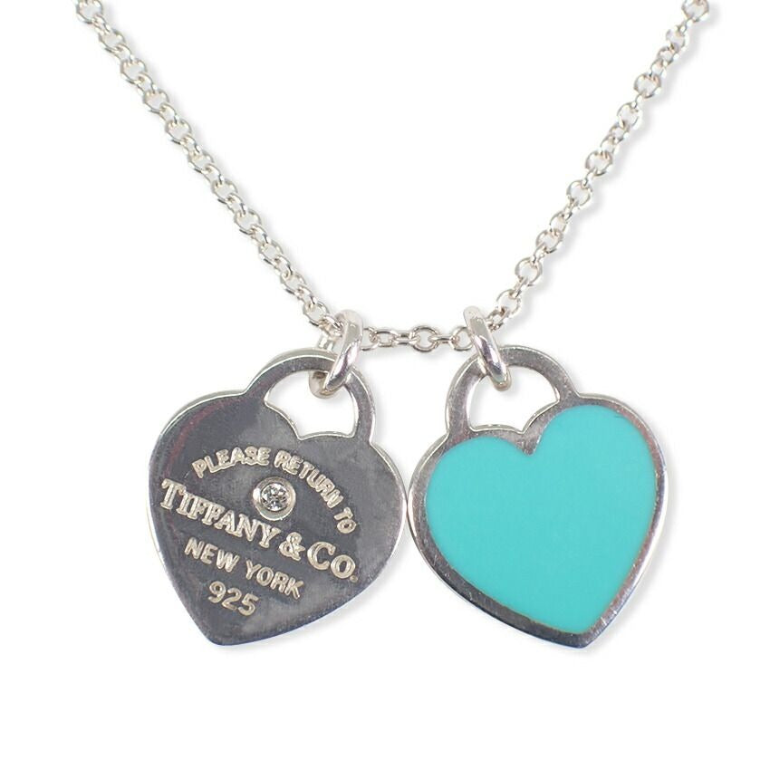 Tiffany & Co. 925 Blue Return to Double Diamond Pendant