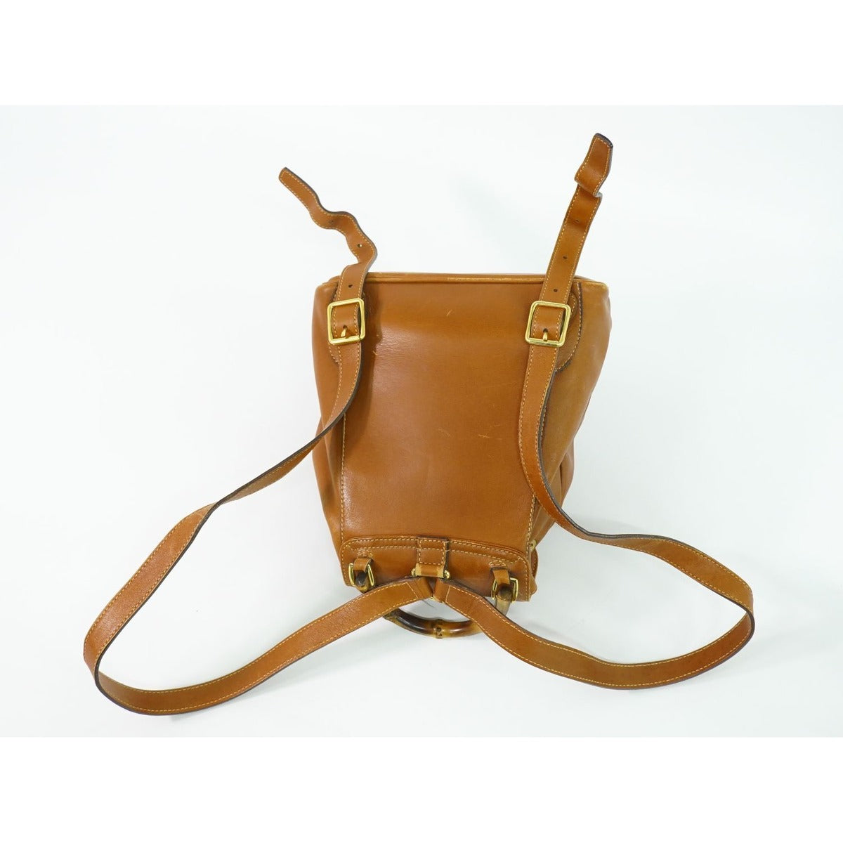 Gucci Bamboo Mini Backpack Leather Brown Outside — view 4