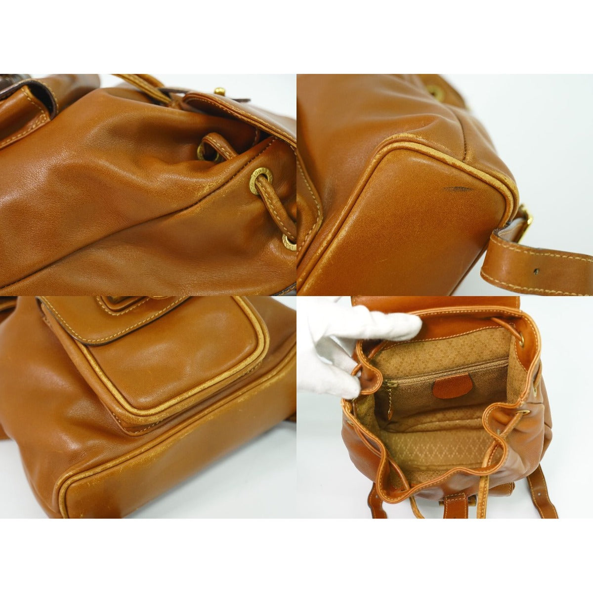 Gucci Bamboo Mini Backpack Leather Brown Outside — view 8