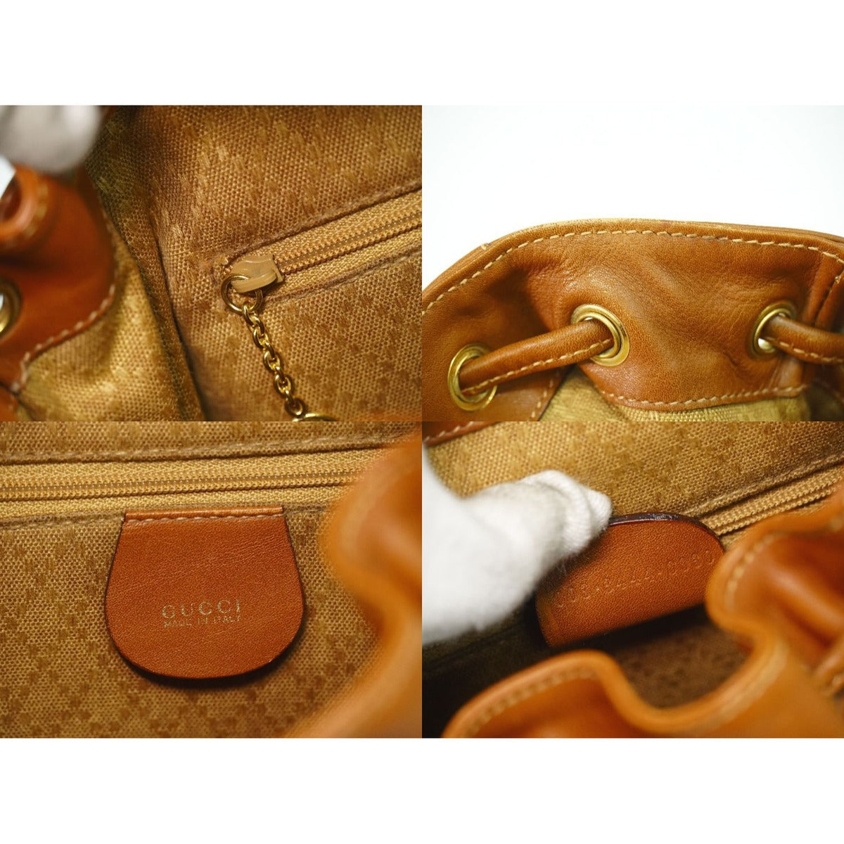 Gucci Bamboo Mini Backpack Leather Brown Outside — view 9