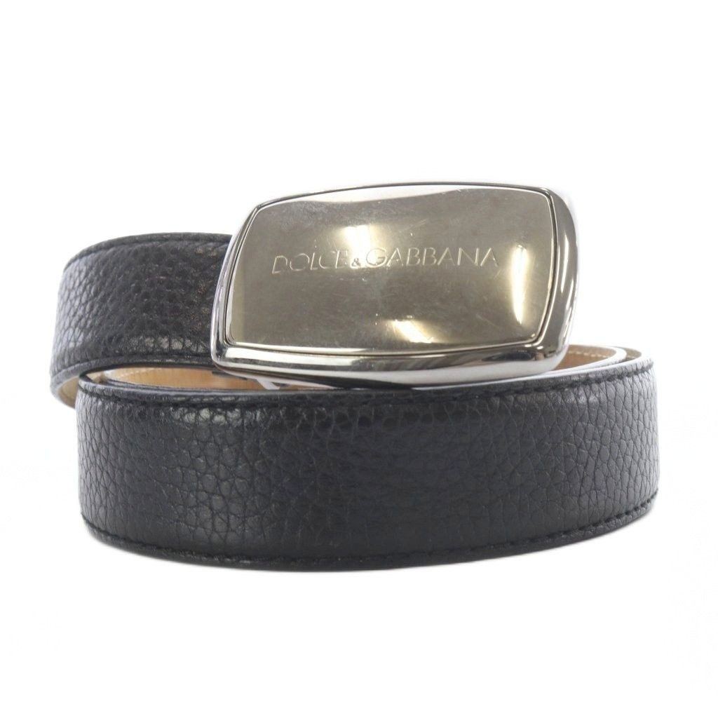 Dolce & Gabbana Belt Leather Logo 80 cm Black