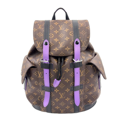 Louis Vuitton Christopher PM Monogram Macassar Leather Purple Brown Black