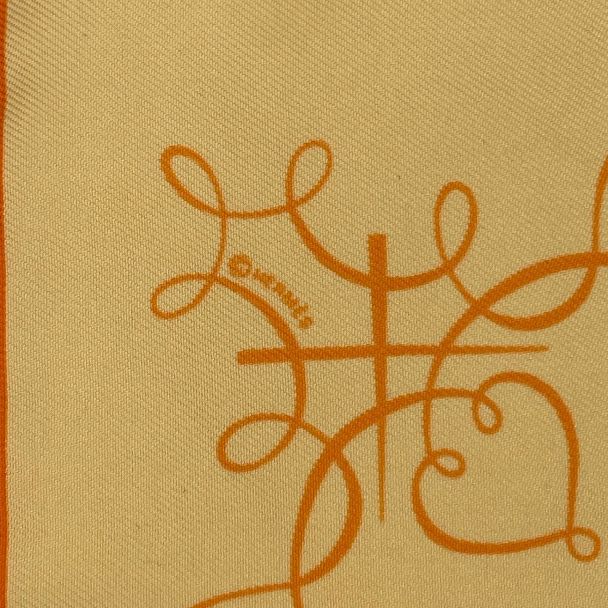 Hermes Scarf Silk Lart Decrire Calligraphy Art Yellow — view 7