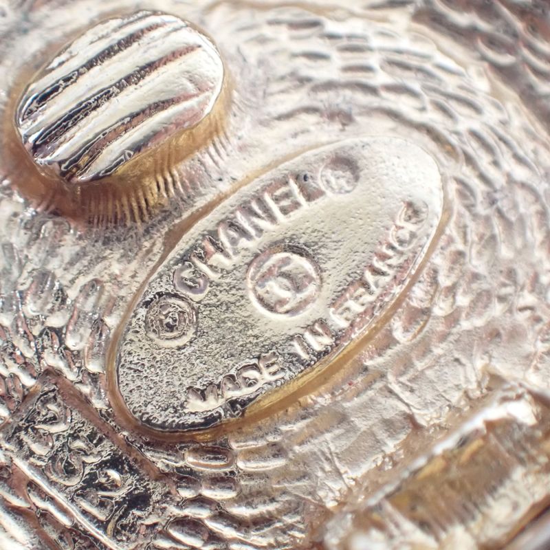 Chanel Engraved Large GP Earrings Chanel Gold