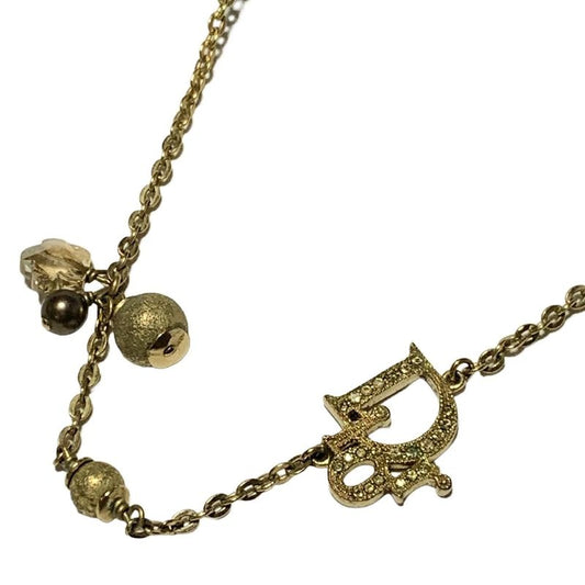 Dior/christian Dior Necklace - Gold Rhinestones
